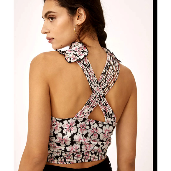 NWT Anthropologie Let Me Be Halter Floral Top - Medium - Picture 2 of 10